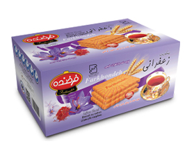 شرکت پخش مروارید زرین پارس بیسکویت پذیرایی ۸۵۰ گرمی فرخنده با طعم زعفران
